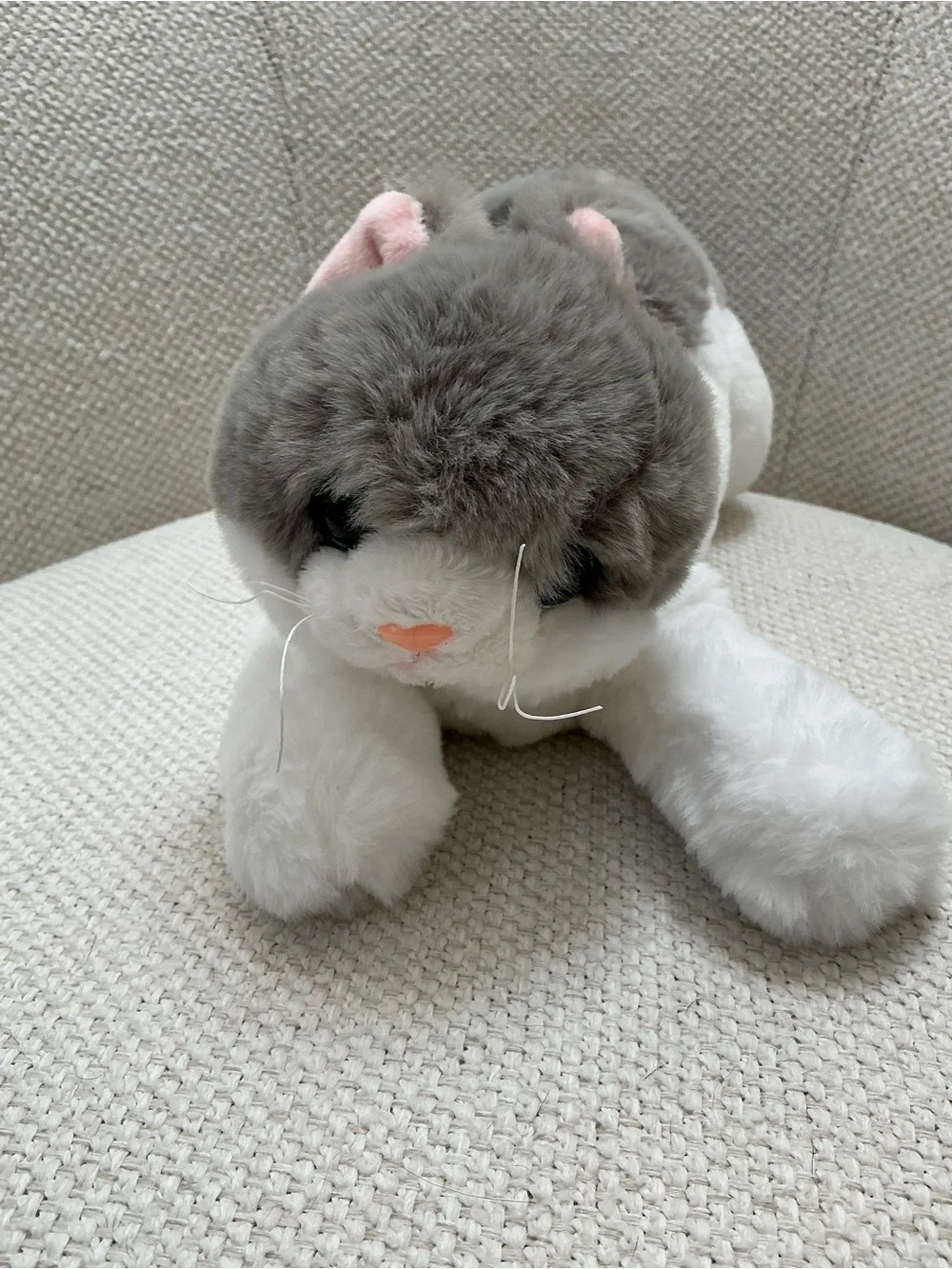 LITTLE CUCU Gray & White Cat Plush Stuffed Animal